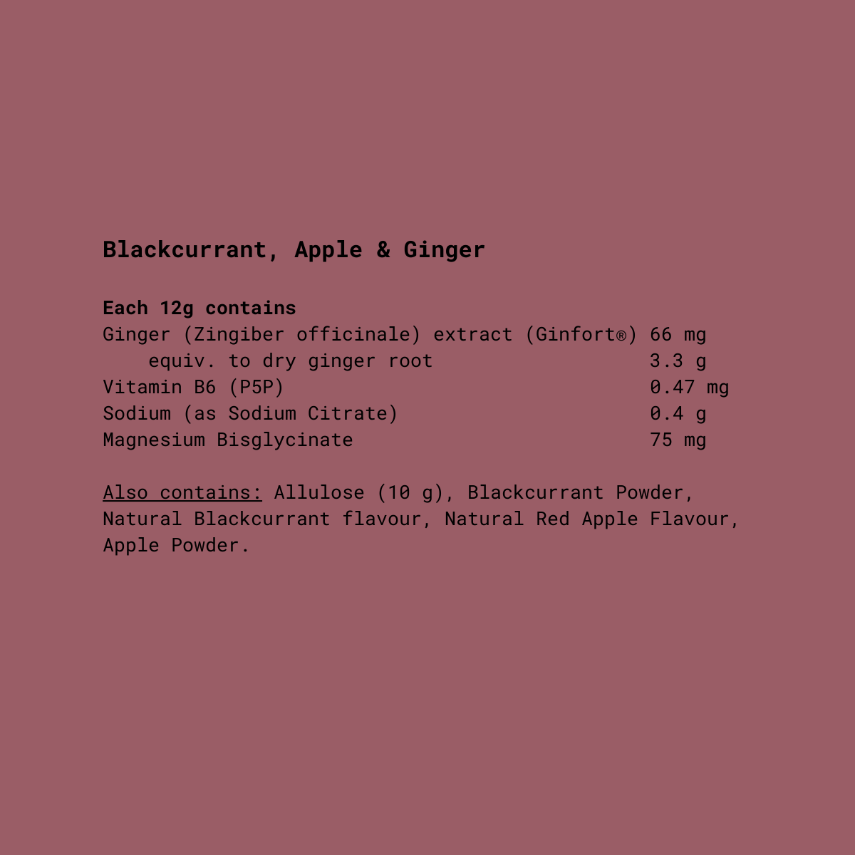 Cycle Relief | Blackcurrant, Apple & Ginger