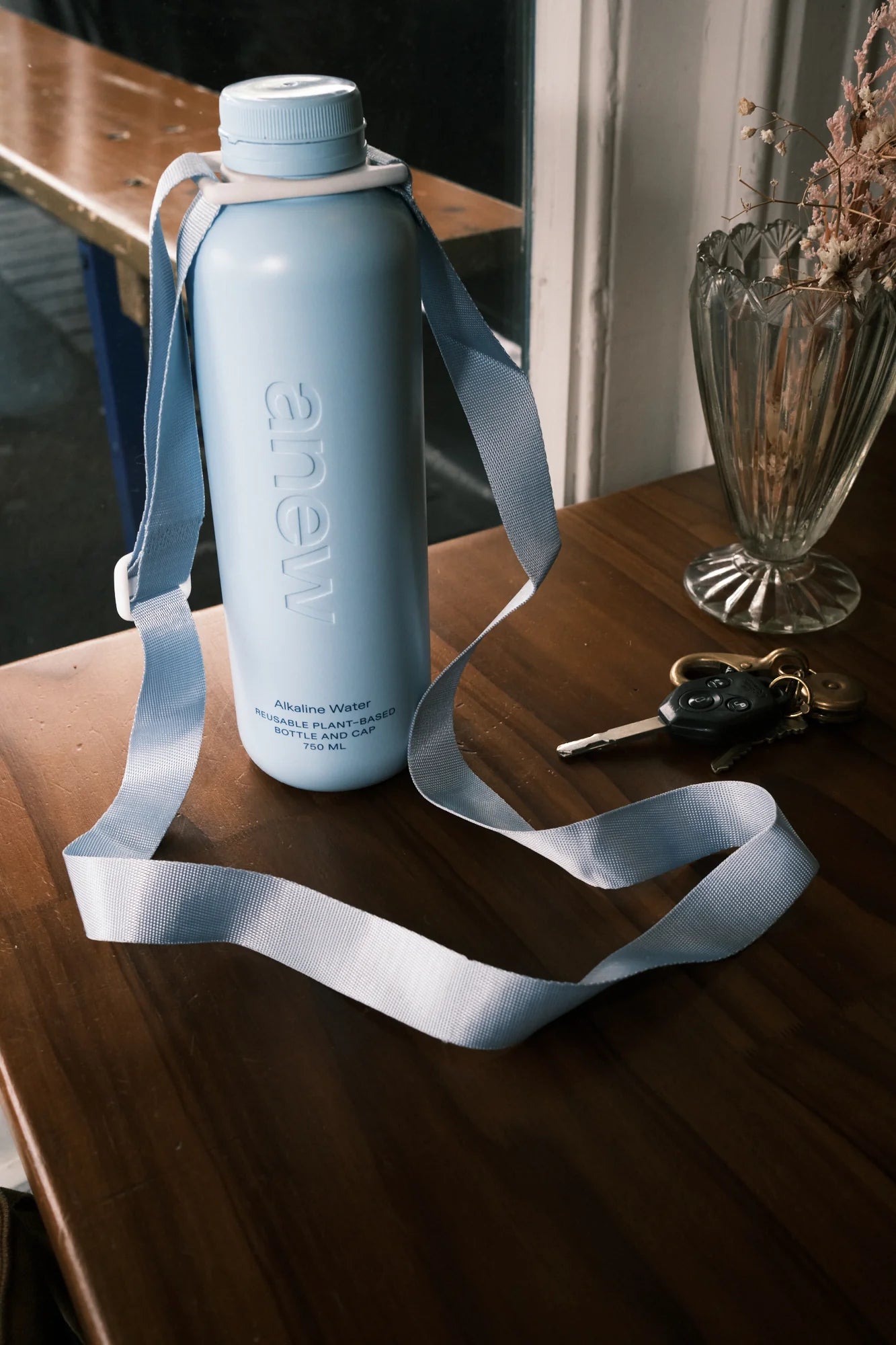 Anew® Pink Reusable Bottle and Carry Strap